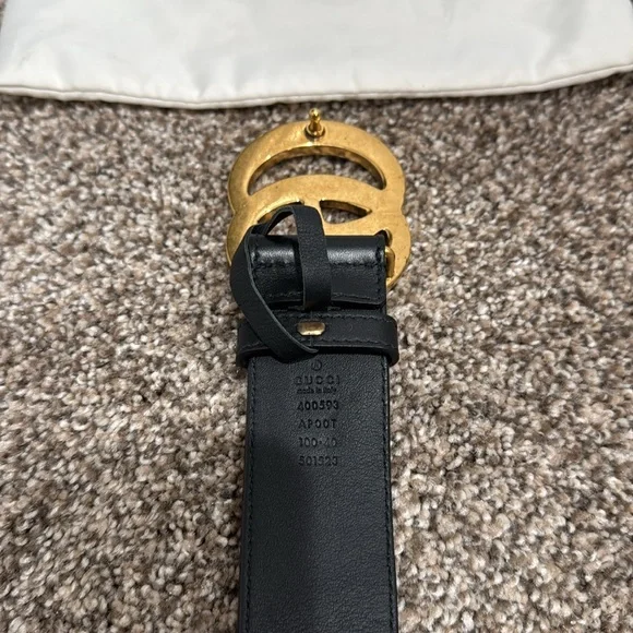 Black Belt with Gold GG Buckle - Picture 3 of 5